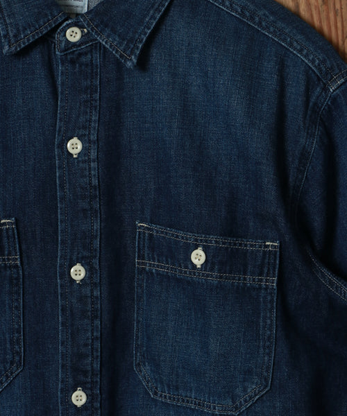 EDWIN Denim Work Shirt for Men Long Sleeve Casual Shirt Denim Shirt Work Shirt ET2138