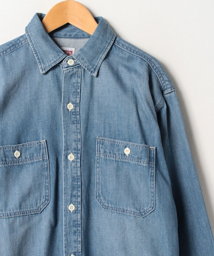 EDWIN Denim Work Shirt for Men Long Sleeve Casual Shirt Denim Shirt Work Shirt ET2138