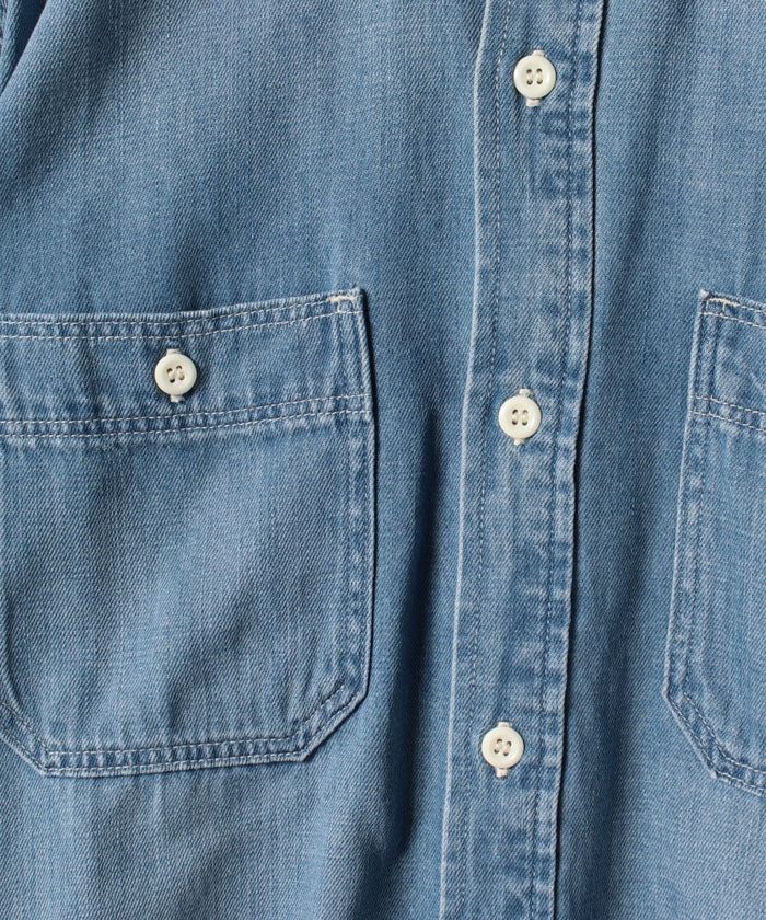 EDWIN Denim Work Shirt for Men Long Sleeve Casual Shirt Denim Shirt Work Shirt ET2138