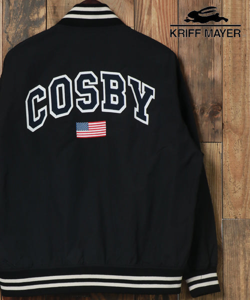マルカワ MARUKAWA 【GerryCosby×KRIFFMAYER/コスビー×クリフメイヤー】バックロゴ スタジアムジャンパー スタジャン アメカジ メンズ レディース カジュアル （ブラック） ブラック