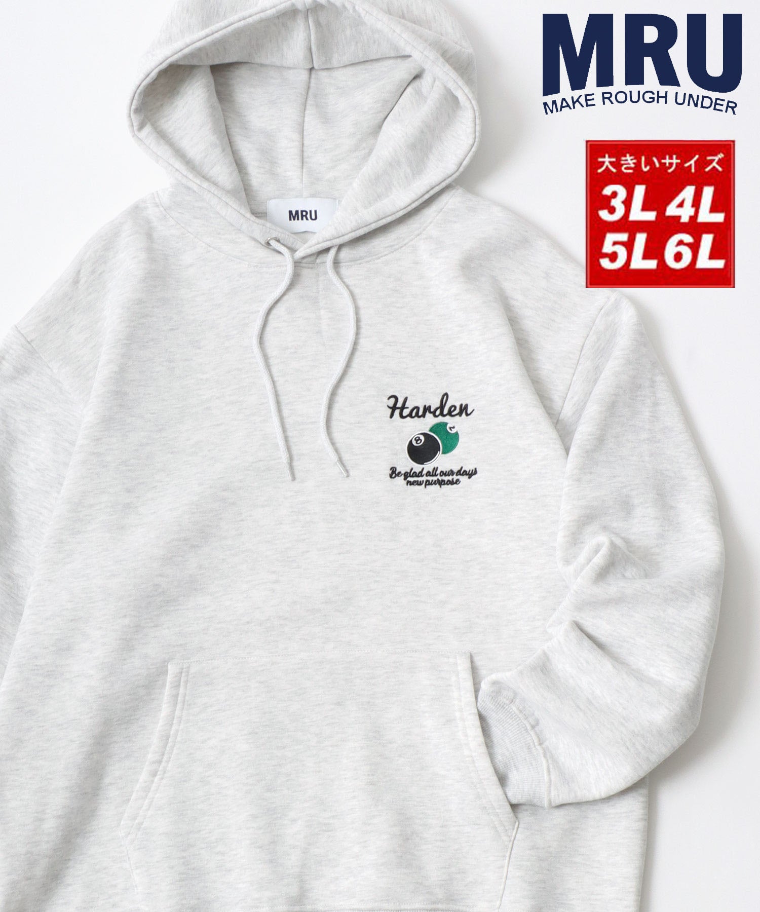 Marukawa MARUKAWA Special Order 【MRU/MR-U】 Large Size 3L 4L 5L 6L Pullover Parker Fleece Lined Sweat Pullover Hoodie
