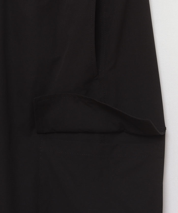 クールワイドカーゴパンツ テックパンツ 接触冷感 軽くて 涼しい 機能素材 パラシュートパンツ メンズ ボトムス 軽量 イージーパンツ ブラック