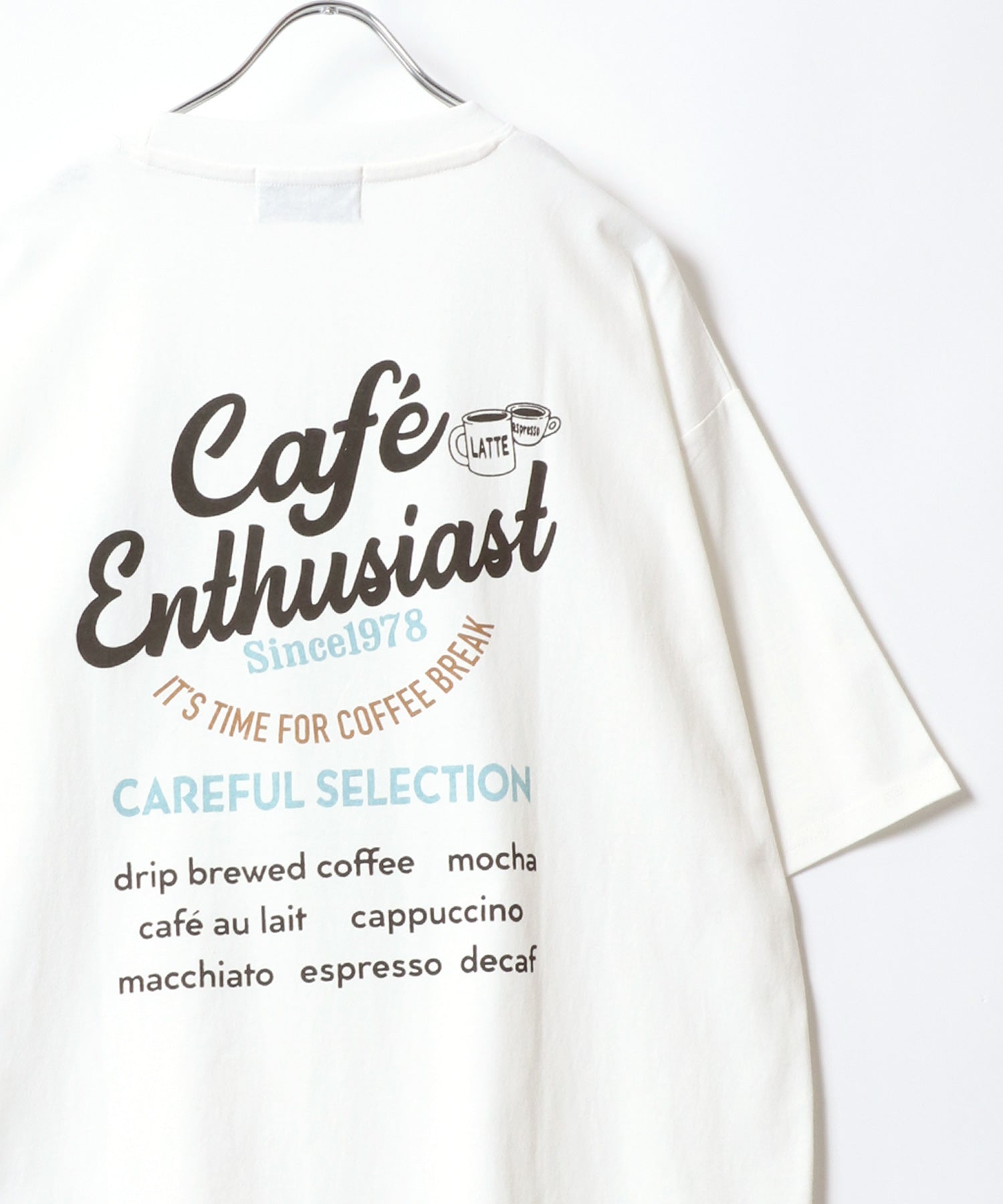 マルカワ MARUKAWA ヴィンテージカフェ リンガー バックプリント オーバーサイズ 半袖 Tシャツ （ホワイト系その他） ホワイト系その他