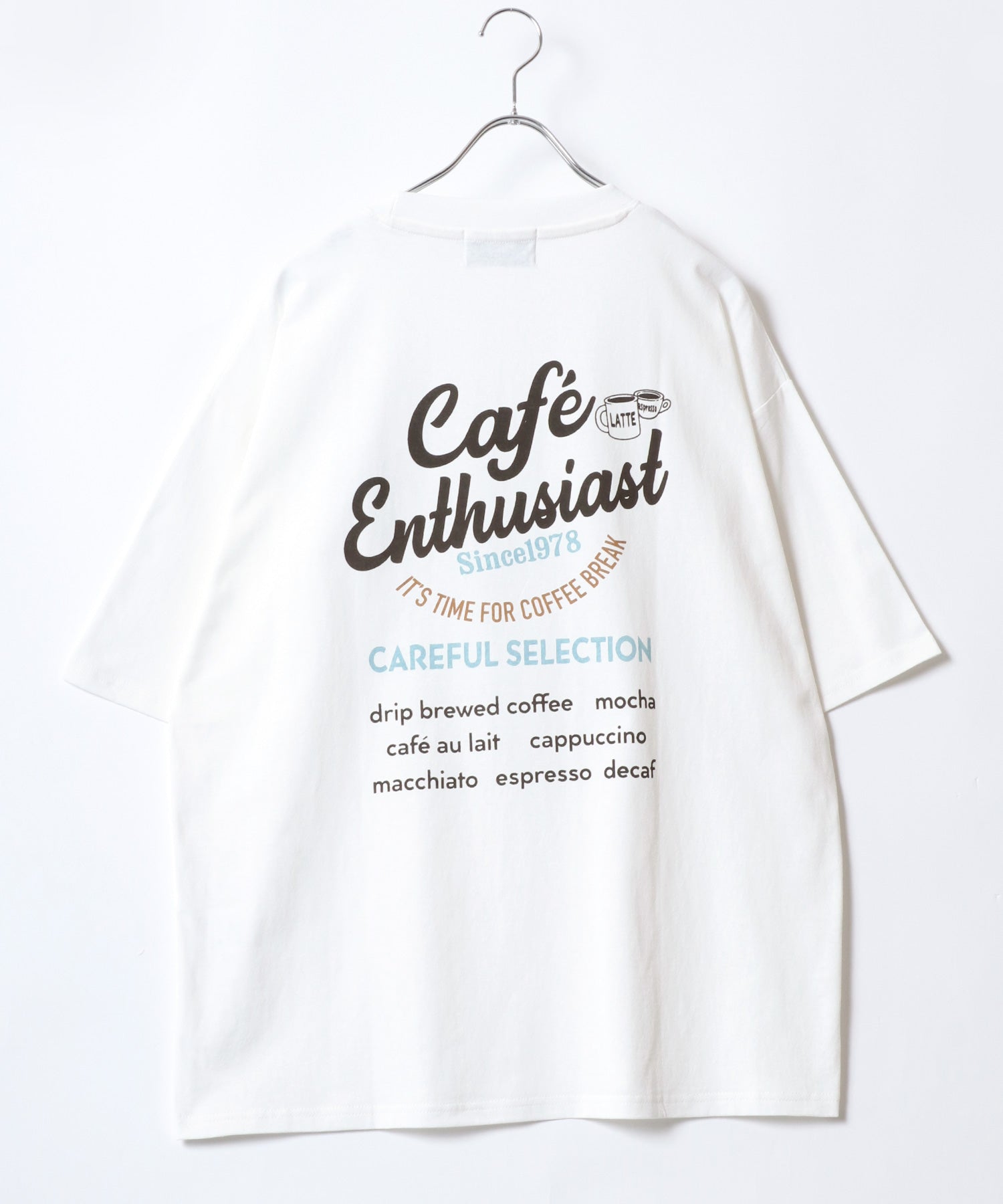 マルカワ MARUKAWA ヴィンテージカフェ リンガー バックプリント オーバーサイズ 半袖 Tシャツ （ホワイト系その他） ホワイト系その他