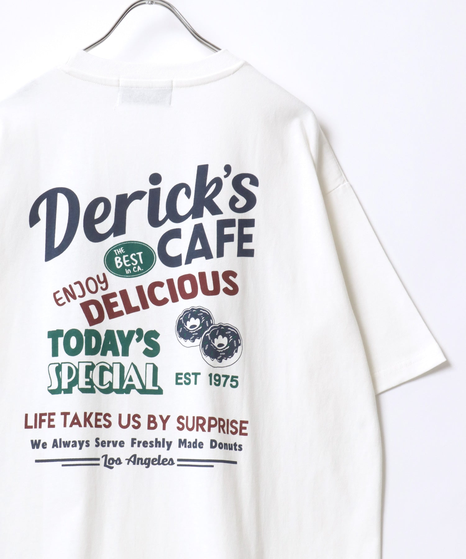 マルカワ MARUKAWA ヴィンテージカフェ リンガー バックプリント オーバーサイズ 半袖 Tシャツ （ホワイト系その他2） ホワイト系その他2