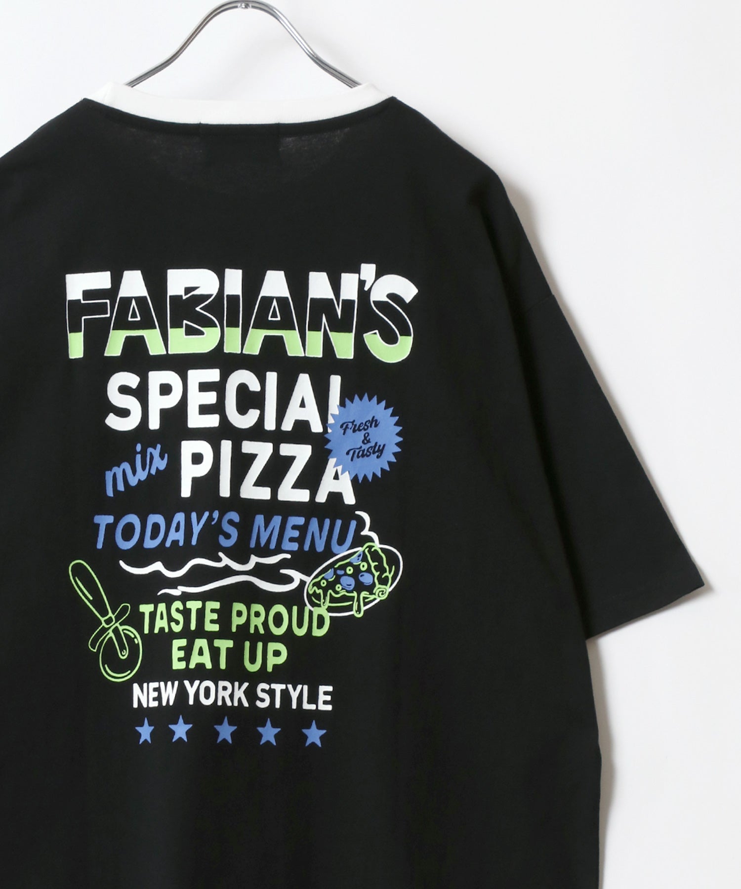 マルカワ MARUKAWA ヴィンテージカフェ リンガー バックプリント オーバーサイズ 半袖 Tシャツ （ブラック） ブラック