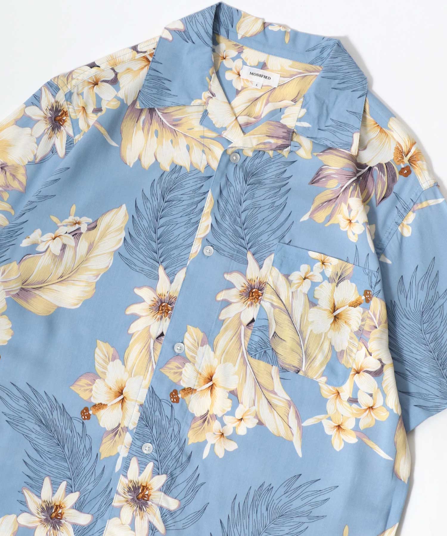 マルカワ MARUKAWA レーヨン アロハシャツ オープンカラー 開襟シャツ 半袖シャツ ハワイアンシャツ 柄 メンズ レディース （ブルー系その他2） ブルー系その他2