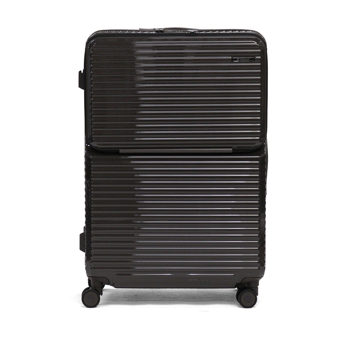 エッジリンク EDGELINK スーツケース フロントオープン ACE 軽量 軽い キャリーケース ストッパー ハード ファスナー PC CRUZBOX GLINT Check-in-L Suitcase 101L 09144 （ブラック） ブラック