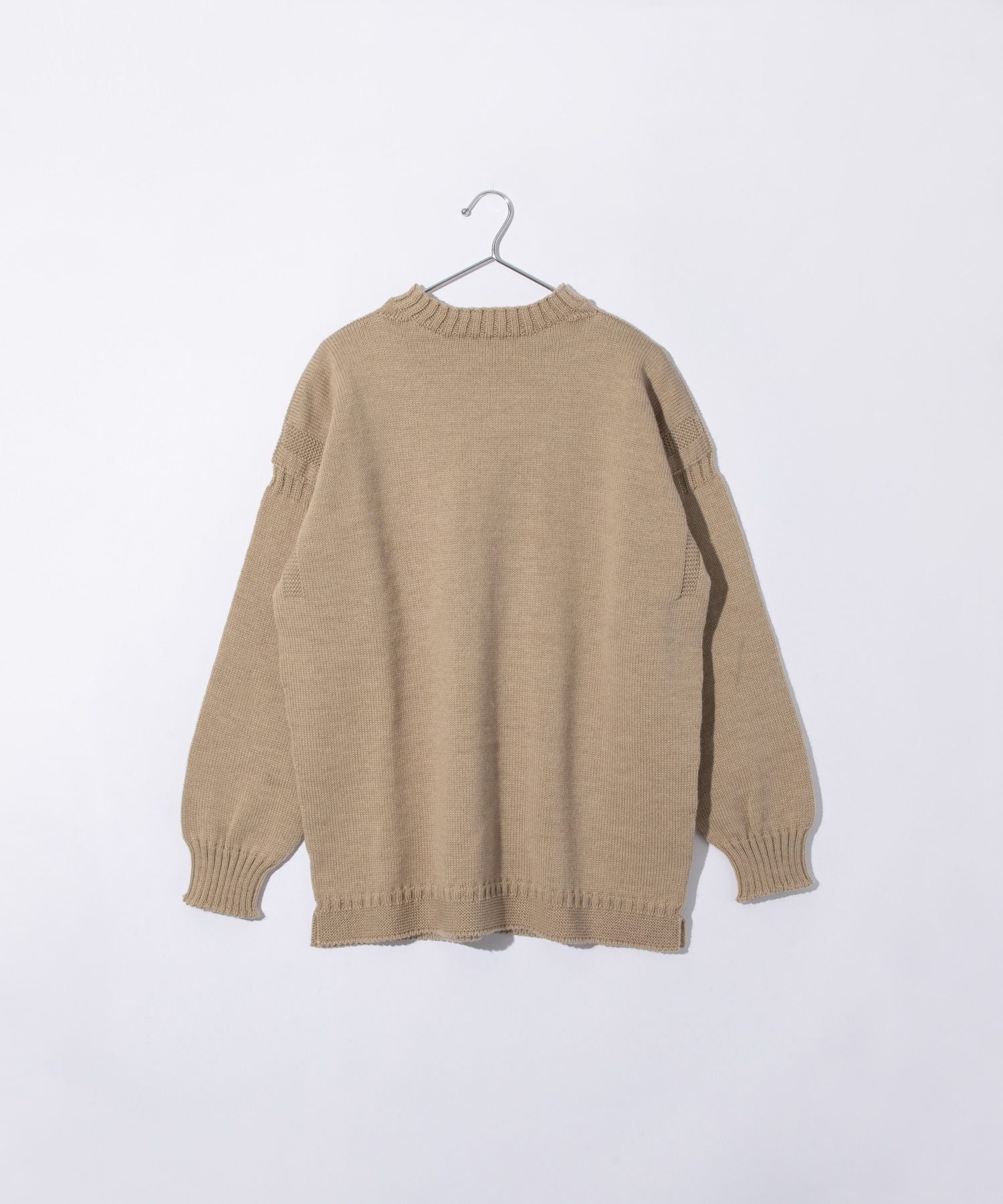 ガンジーウーレンズ Guernsey Woollens 【正規品】 ガンジーウーレンズ GUERNSEY WOOLLENS GW1001 ニット メンズ レディース トップス 長袖 セーター オーバーサイズ プルオーバー リブ編み ボー （キャメル） キャメル
