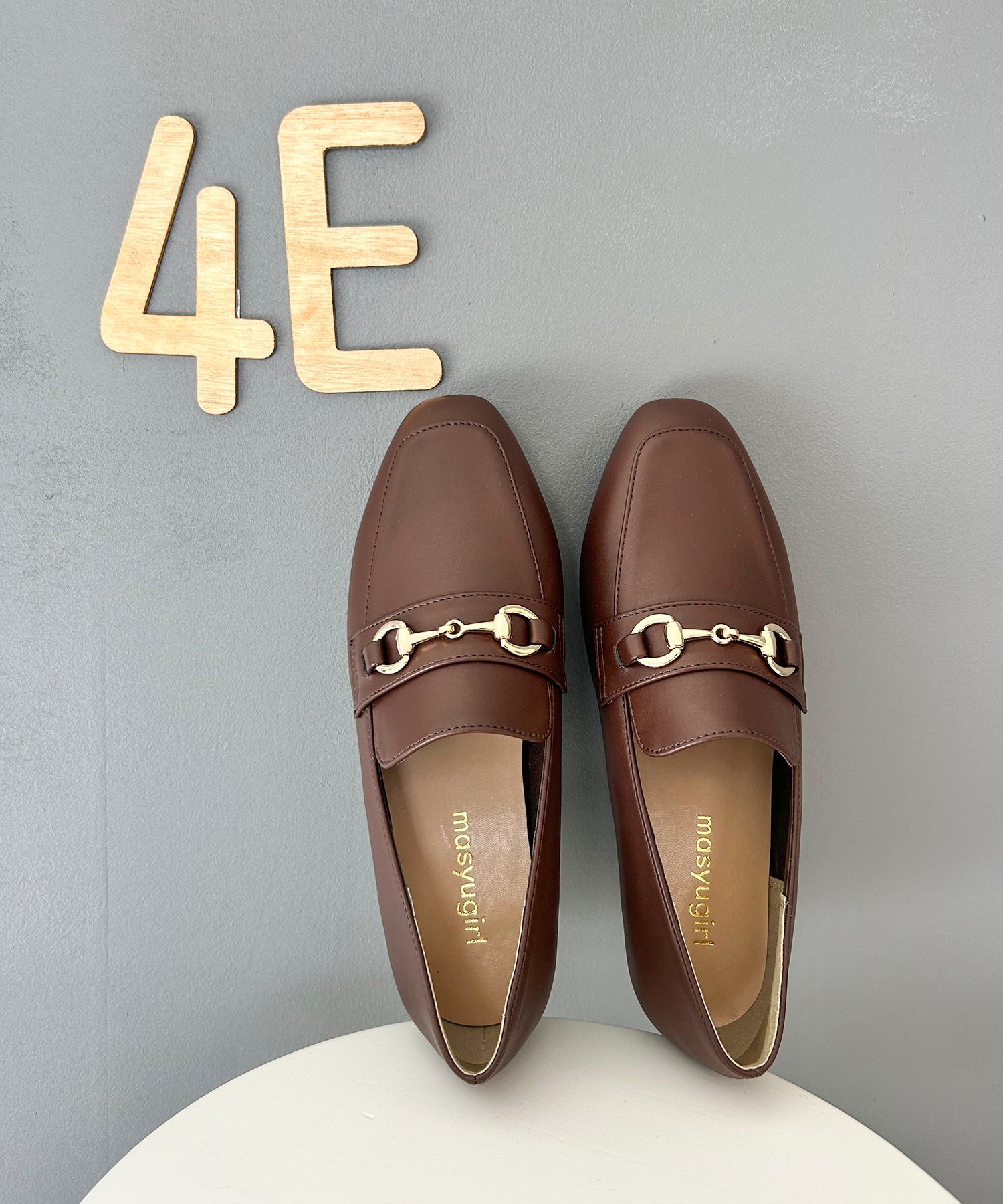 Masyugirl 【4E Wide】 Loafers with Bit / Soft Square Toe