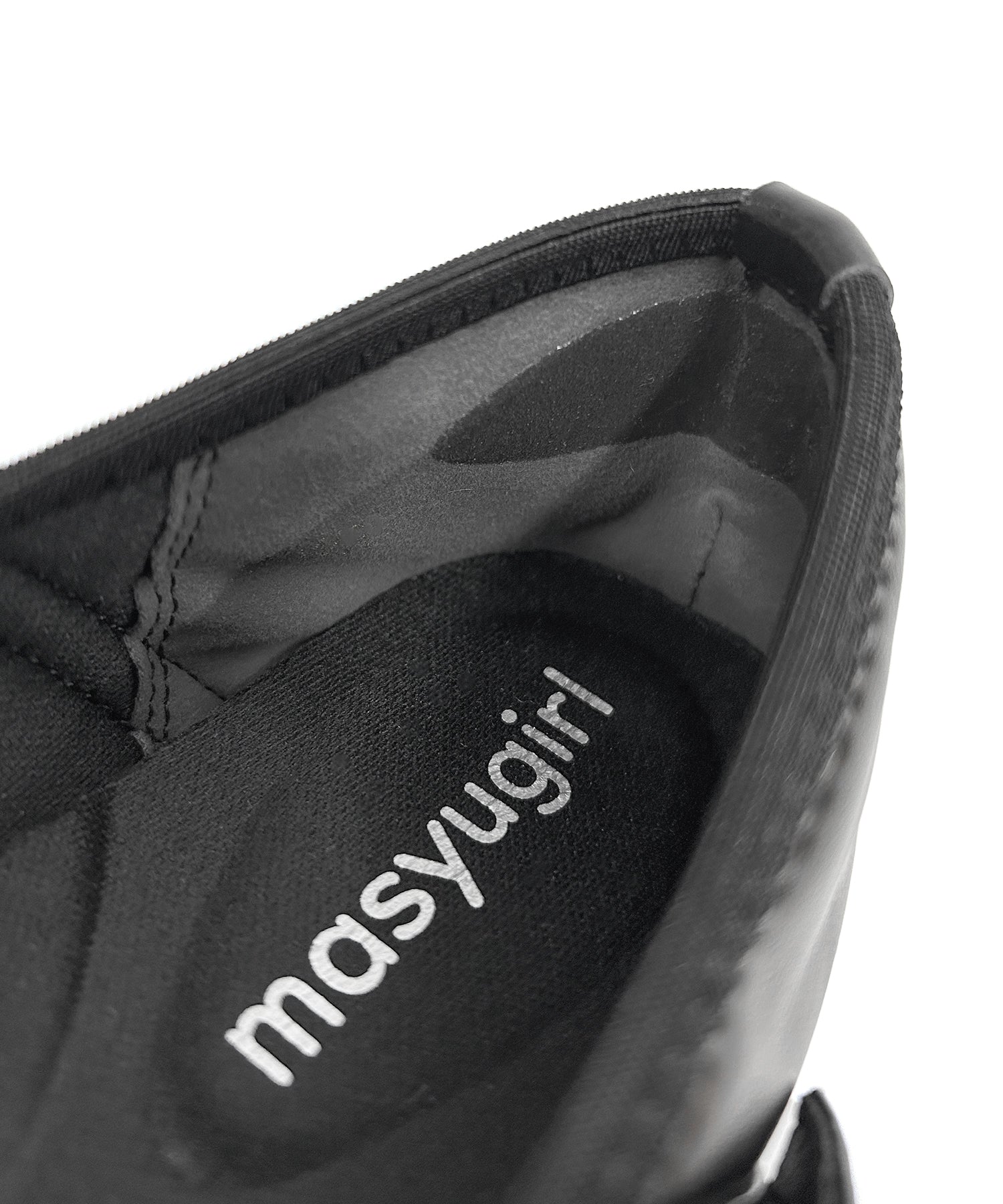 マシュガール masyugirl 【4E幅広・大きいサイズ】特許取得かかと抜け防止機能 ふかふか3Dインソール スクエアトゥのメリージェーンパンプス （ブラック） ブラック