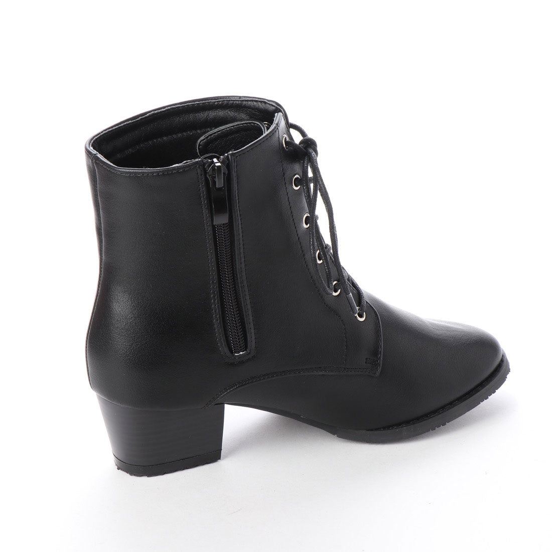 マシュガール masyugirl 【3E幅広・大きいサイズ】シンプルレースアップブーツ （ブラック） ブラック