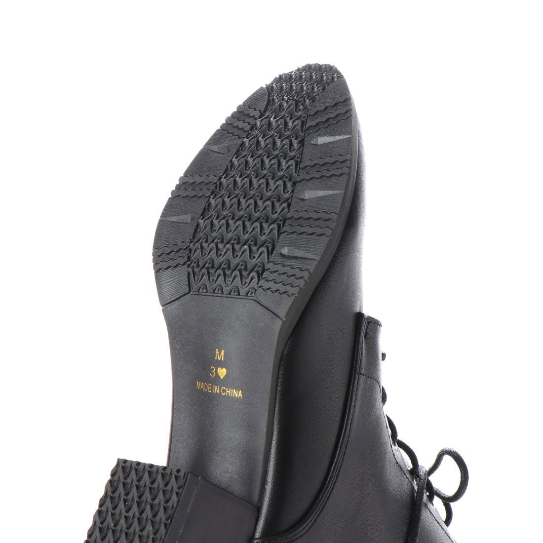 マシュガール masyugirl 【3E幅広・大きいサイズ】シンプルレースアップブーツ （ブラック） ブラック