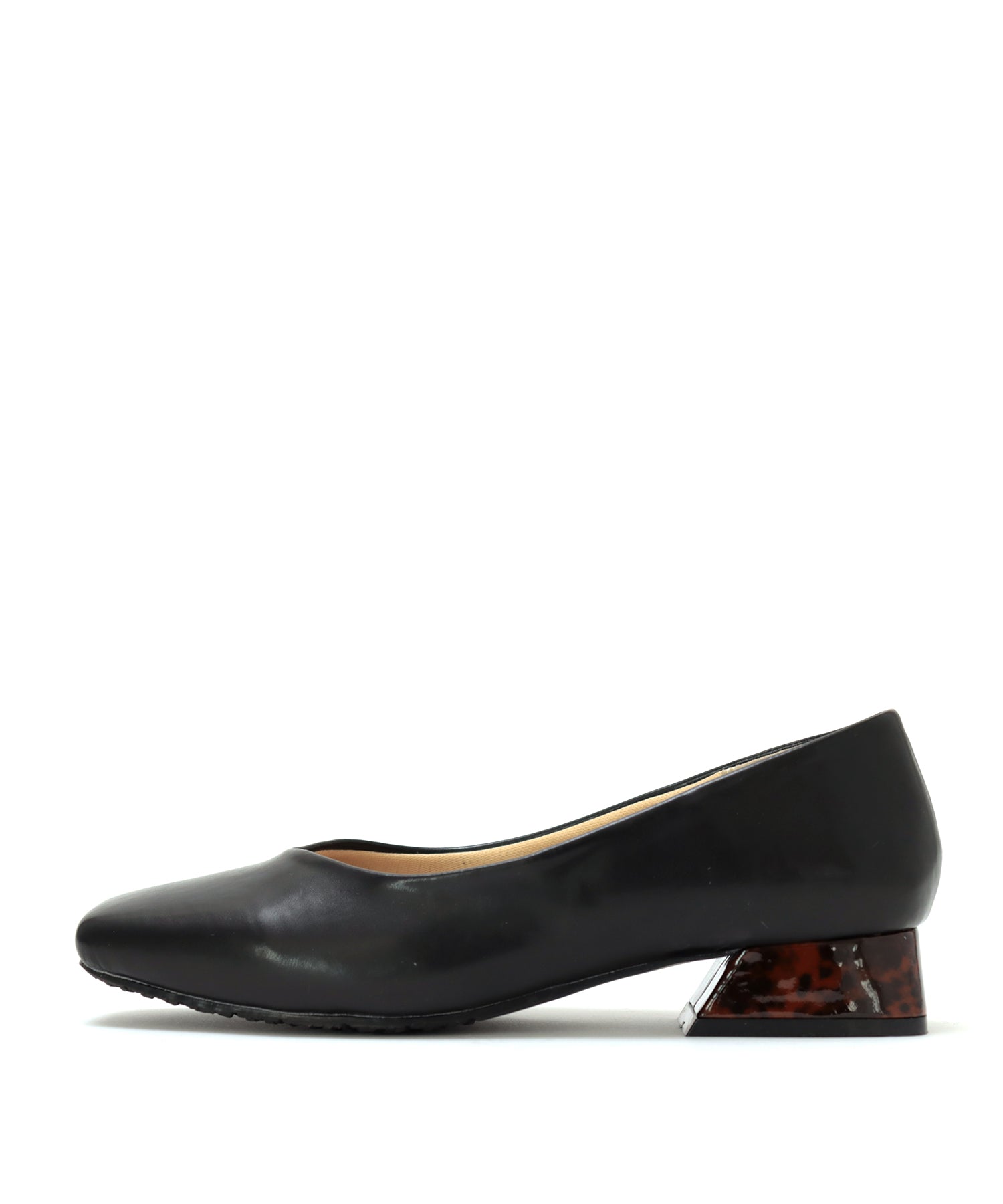 Mashugirl masyugirl [masyugirl] [4E wide/large size] [For both sunny and rainy days] Square toe flare heel pumps SOROTTO