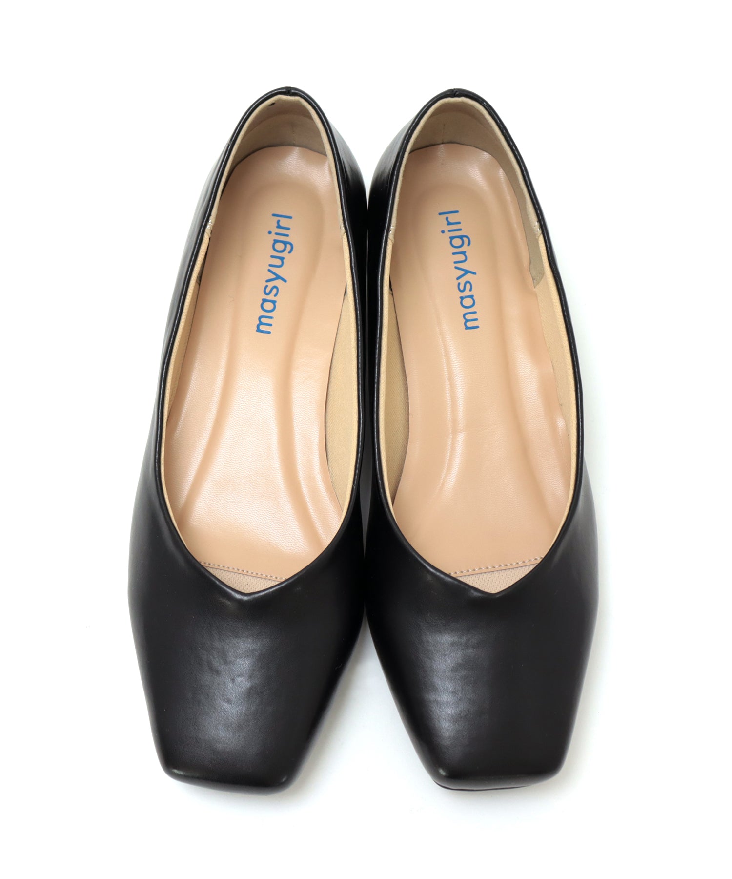 Mashugirl masyugirl [masyugirl] [4E wide/large size] [For both sunny and rainy days] Square toe flare heel pumps SOROTTO