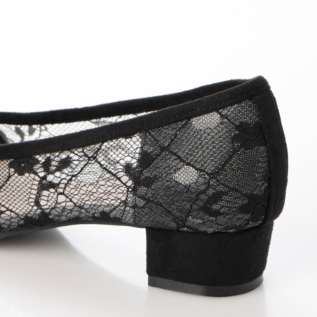 Mashugirl [4E wide/large size] Lace material pointed toe pumps