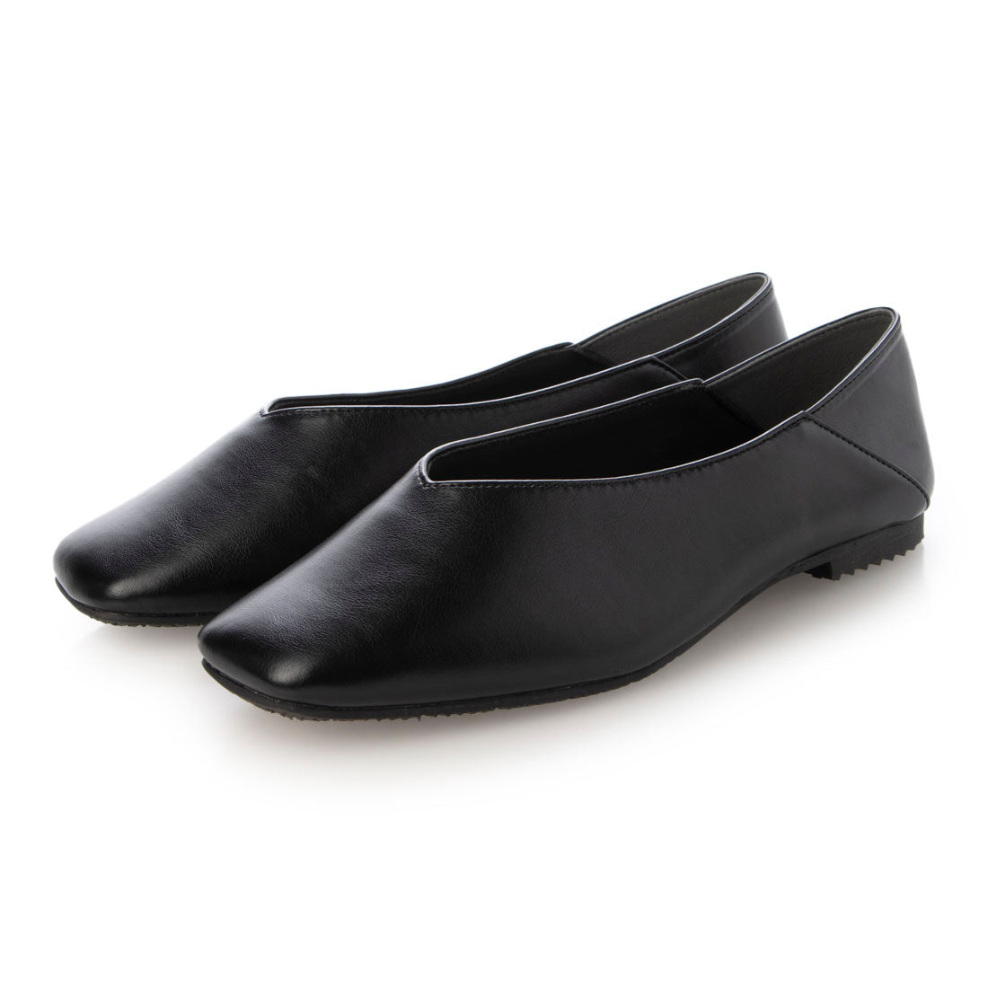Mashugirl masyugirl [4E wide/large size] Square toe V-cut flat pumps