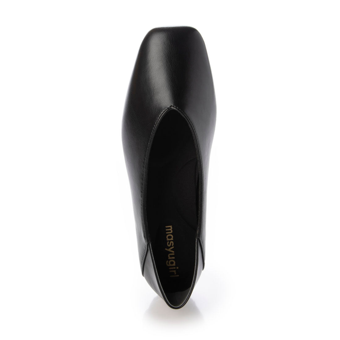 Mashugirl masyugirl [4E wide/large size] Square toe V-cut flat pumps