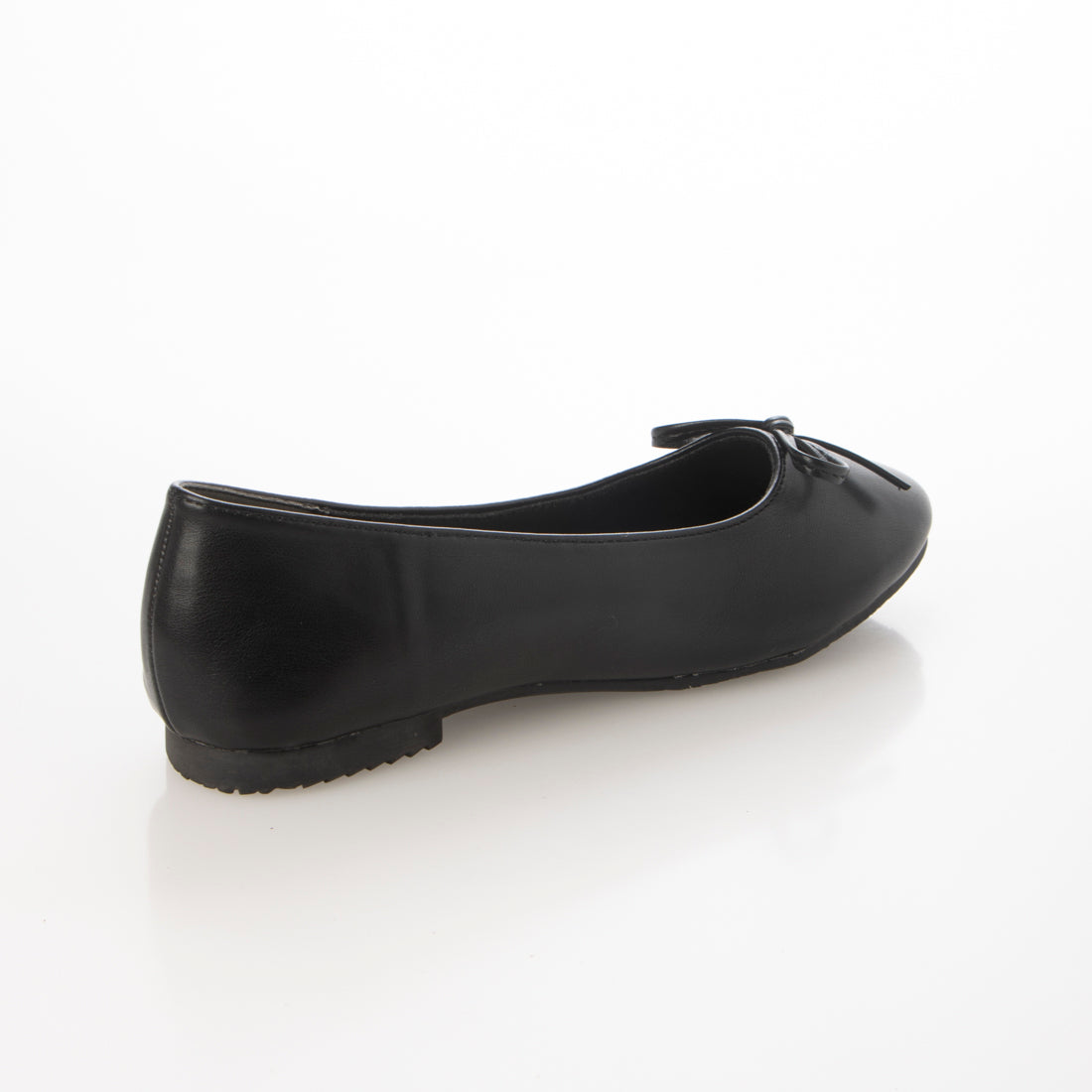 Mashugirl [4E wide/large size] Round toe flat ballet shoes with ribbon