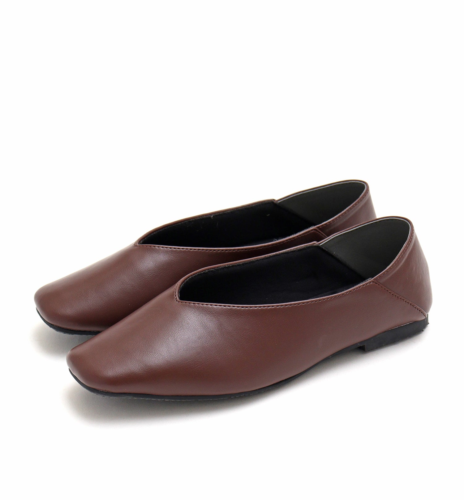 Mashugirl masyugirl [4E wide/large size] Square toe V-cut flat pumps