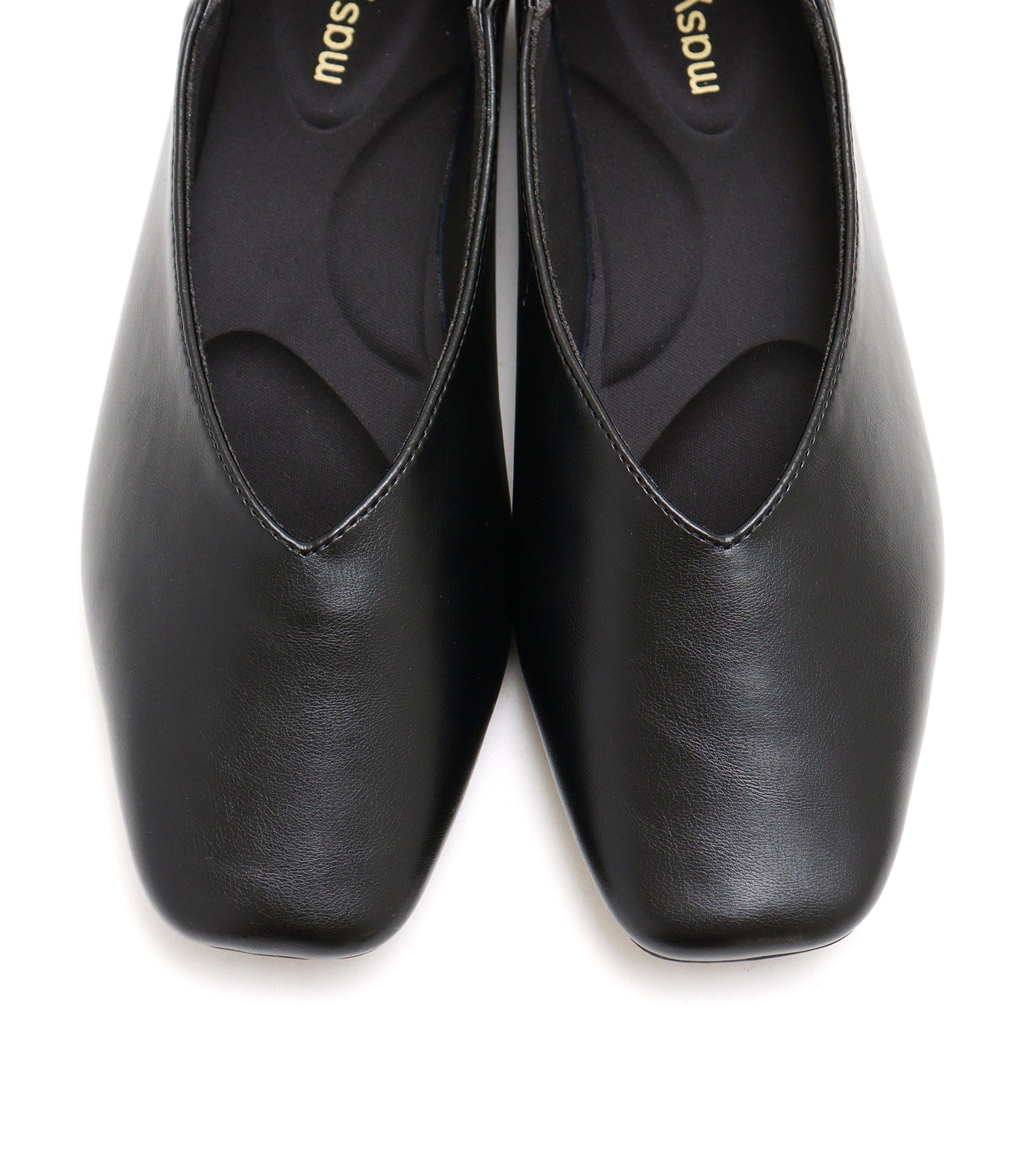 Mashugirl masyugirl [4E wide/large size] Square toe V-cut flat pumps