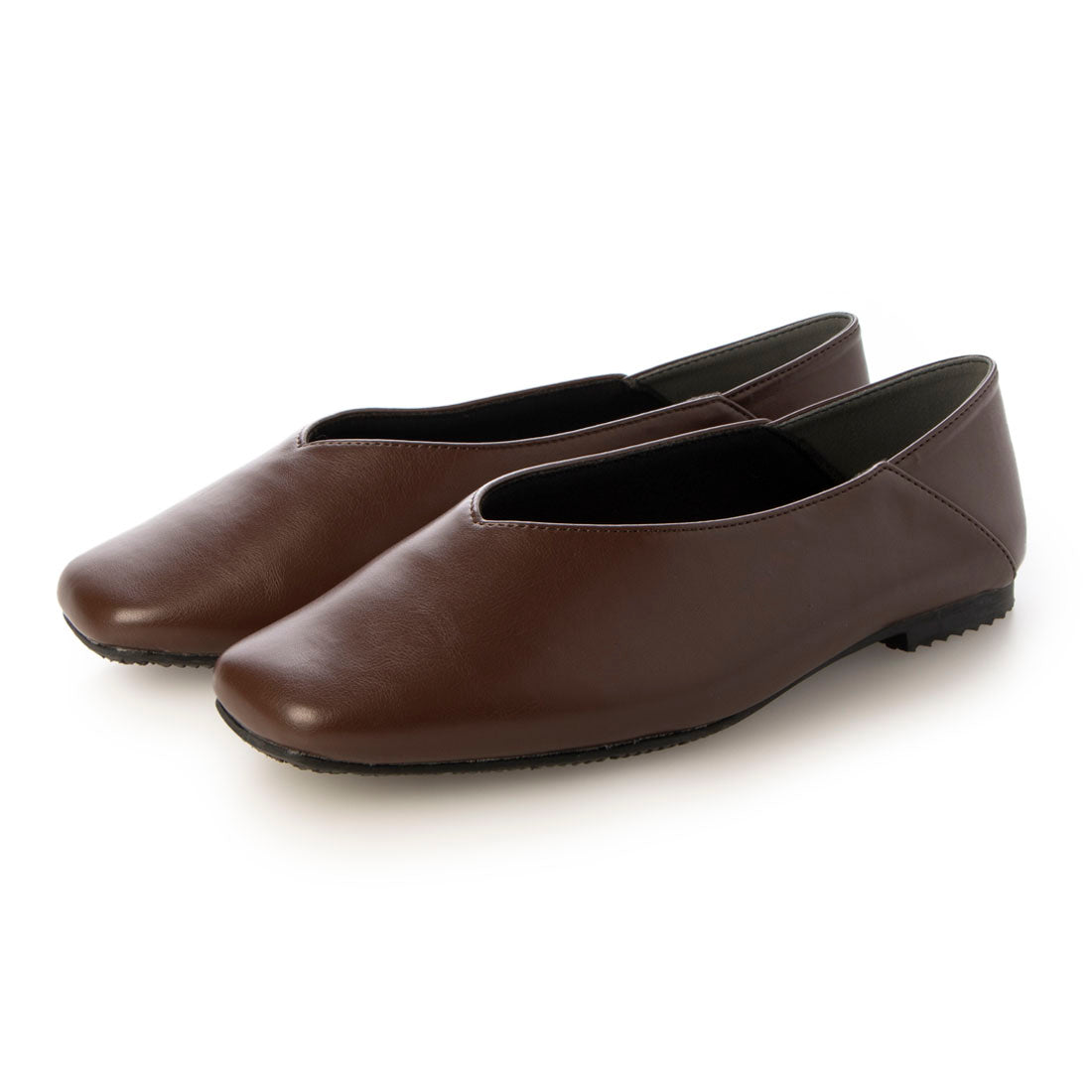 Mashugirl masyugirl [4E wide/large size] Square toe V-cut flat pumps