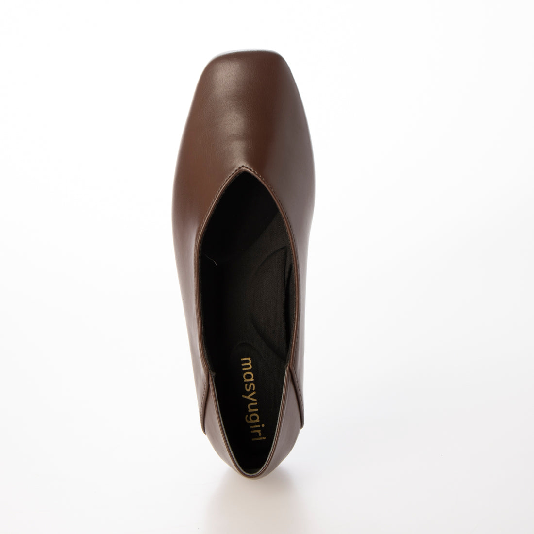 Mashugirl masyugirl [4E wide/large size] Square toe V-cut flat pumps