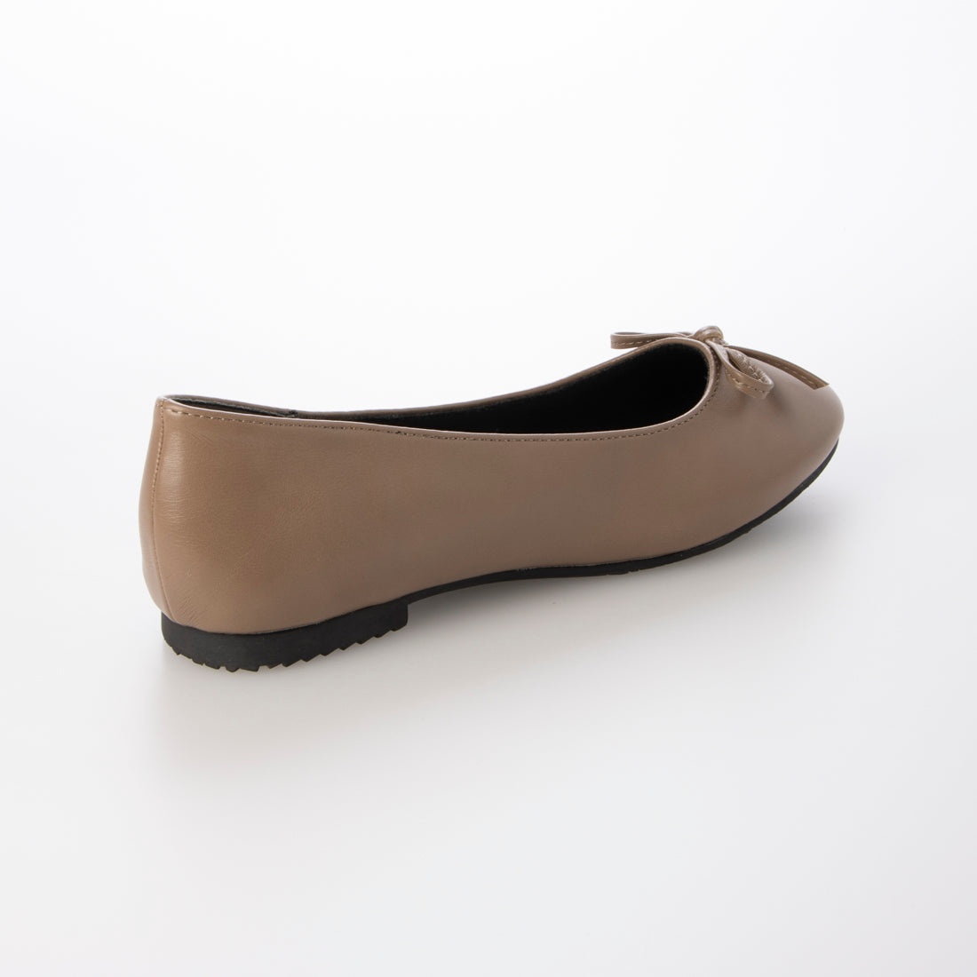 Mashugirl [4E wide/large size] Round toe flat ballet shoes with ribbon