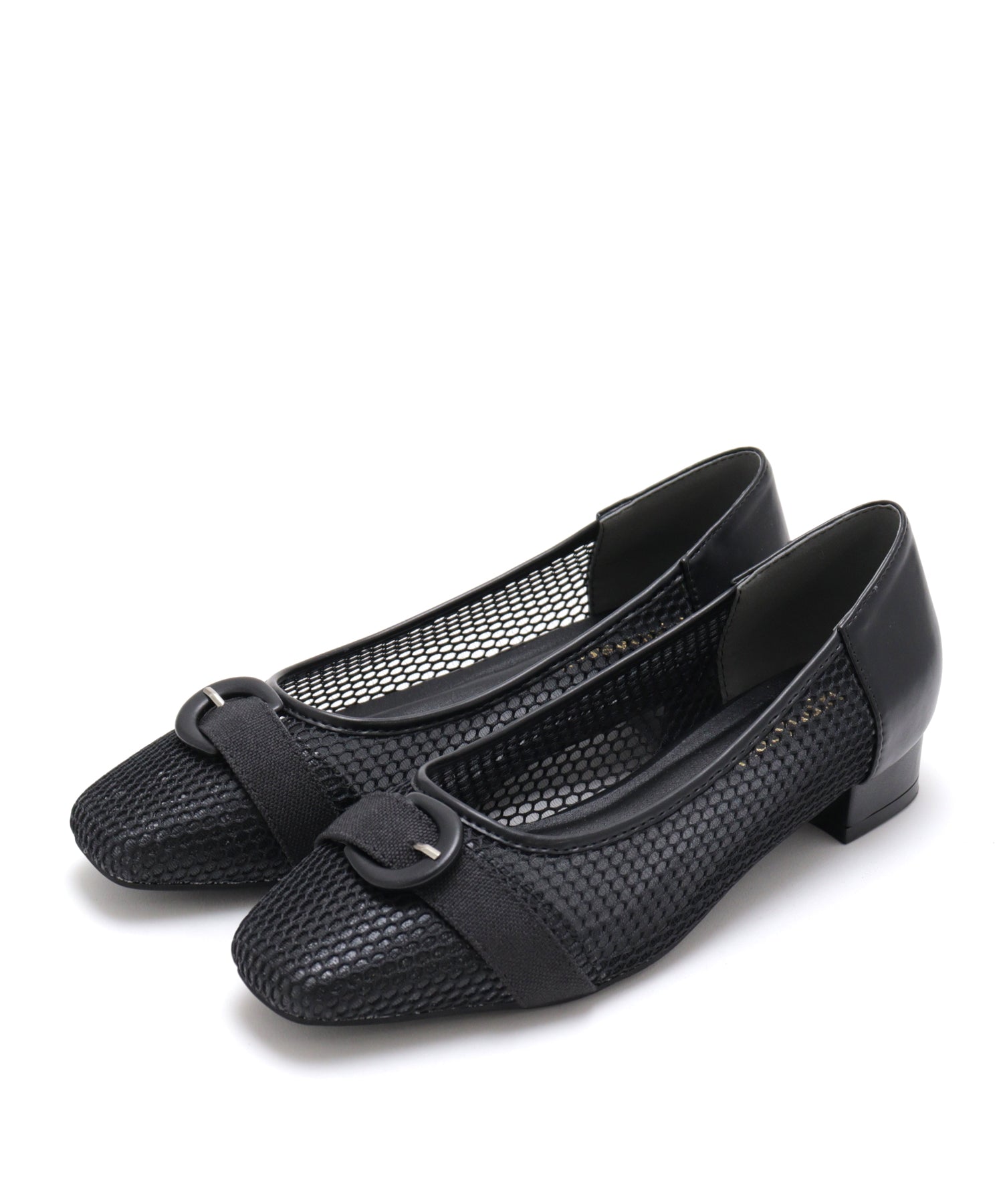 Mashugirl masyugirl [4E wide/large size] 2.5cm heel mesh pumps