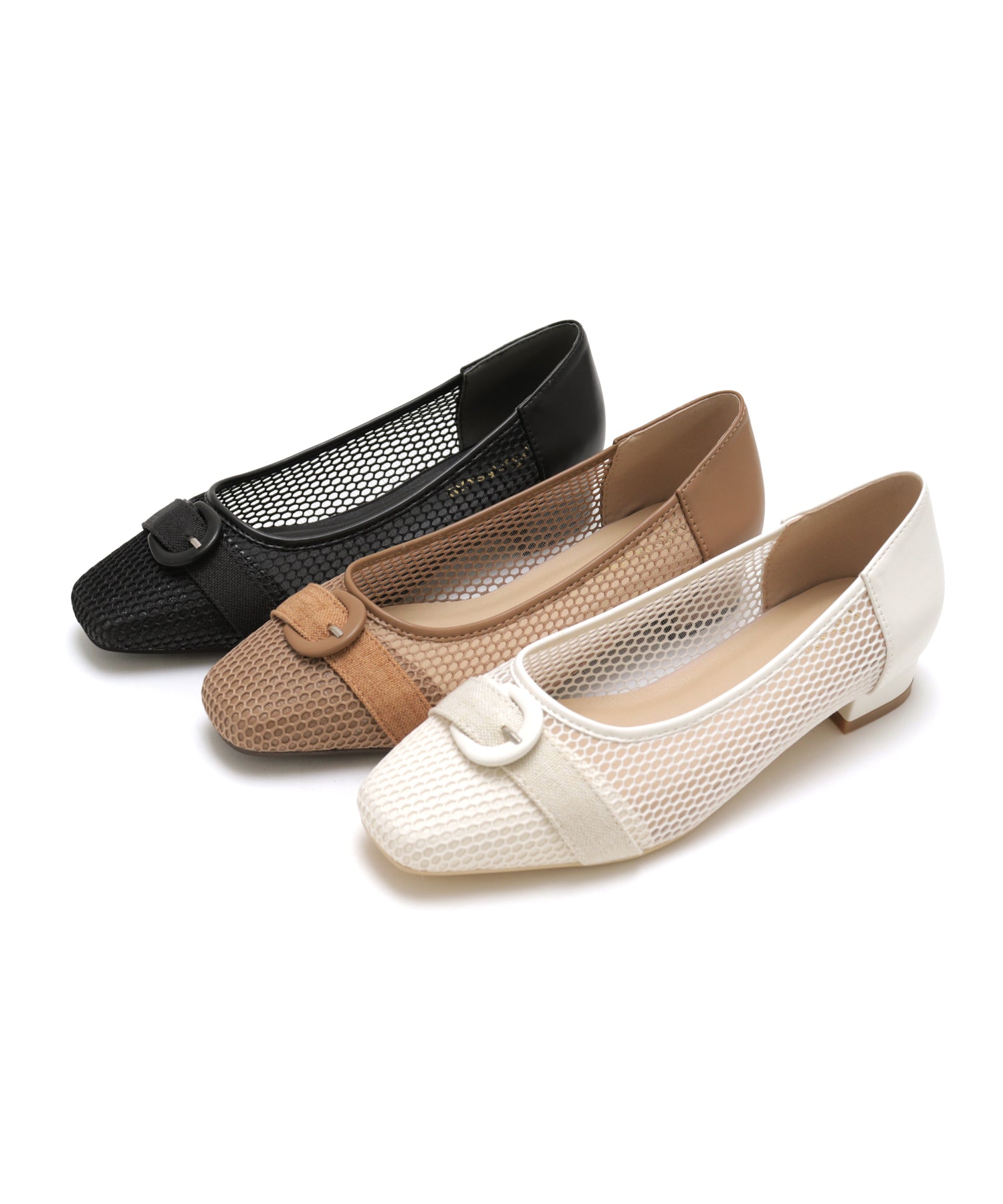Mashugirl masyugirl [4E wide/large size] 2.5cm heel mesh pumps
