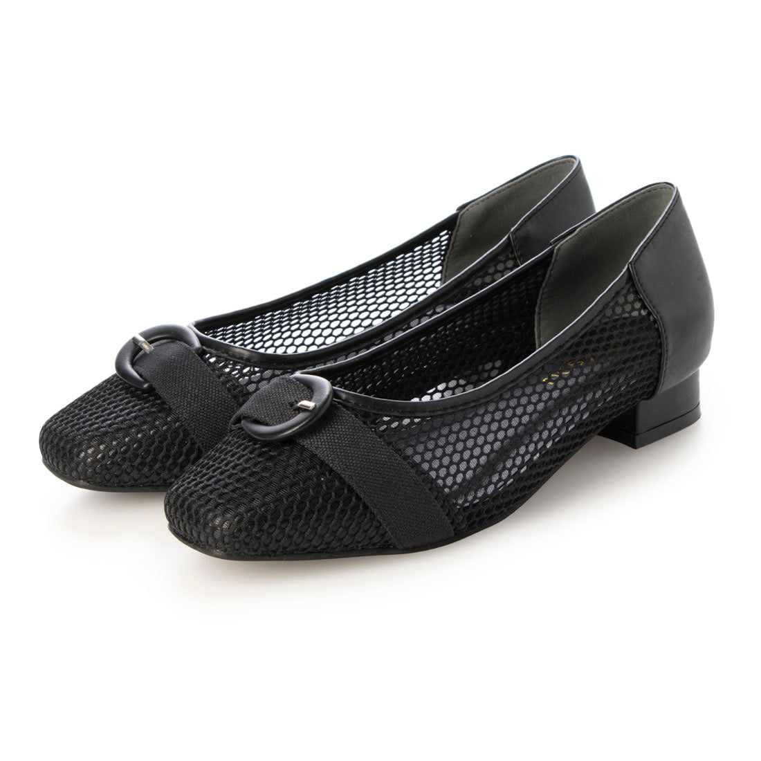 Mashugirl masyugirl [4E wide/large size] 2.5cm heel mesh pumps