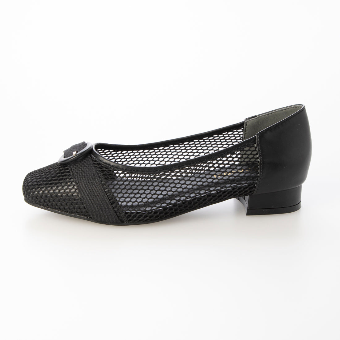 Mashugirl masyugirl [4E wide/large size] 2.5cm heel mesh pumps
