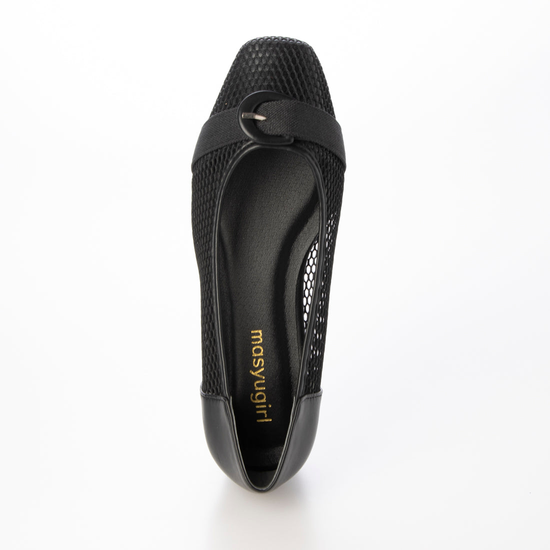 Mashugirl masyugirl [4E wide/large size] 2.5cm heel mesh pumps