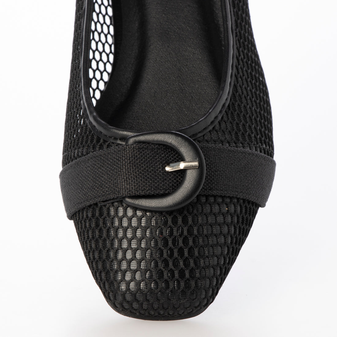 Mashugirl masyugirl [4E wide/large size] 2.5cm heel mesh pumps
