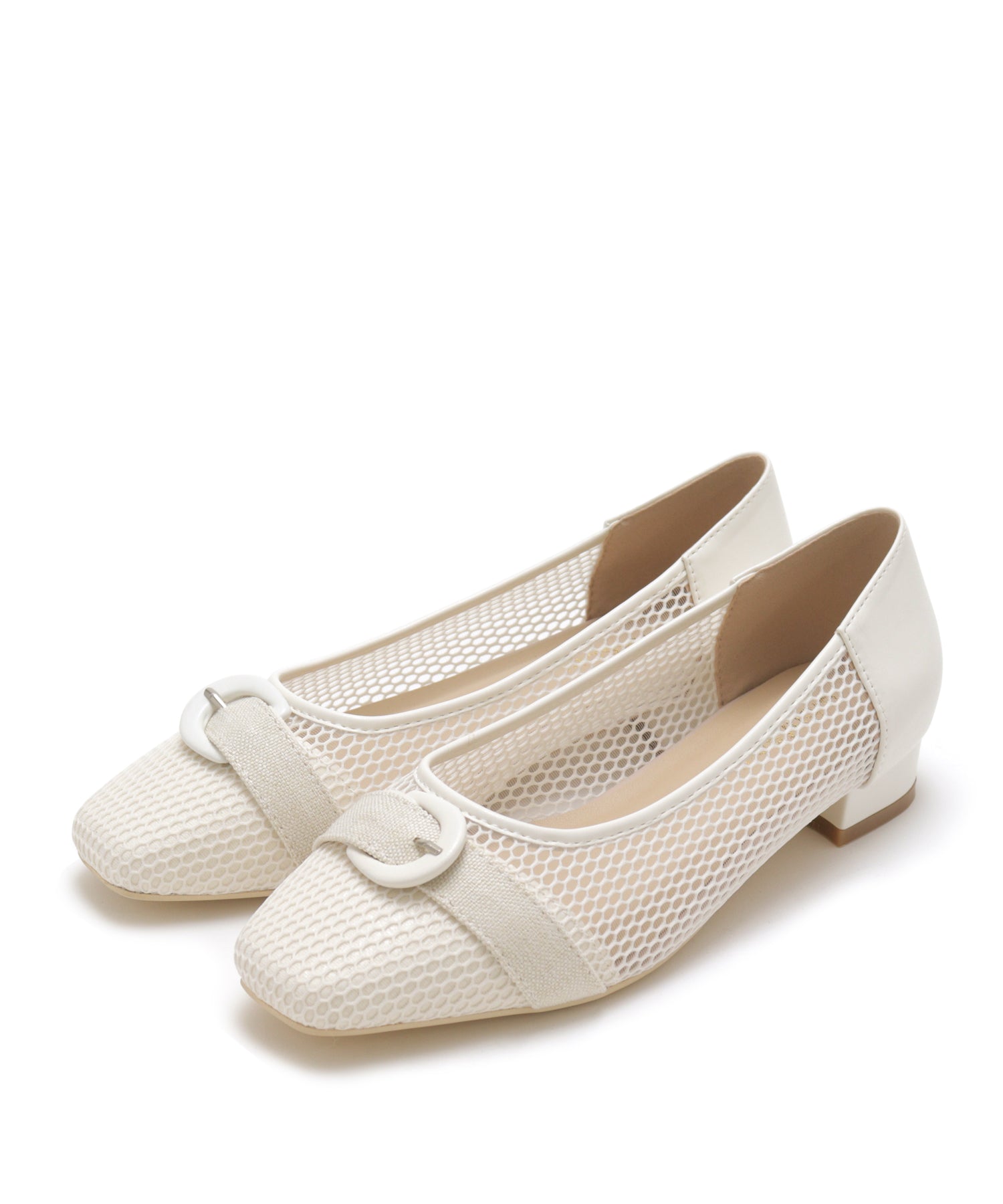 Mashugirl masyugirl [4E wide/large size] 2.5cm heel mesh pumps