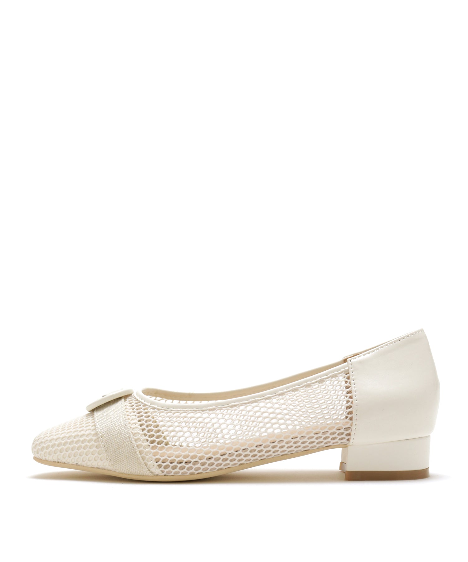 Mashugirl masyugirl [4E wide/large size] 2.5cm heel mesh pumps