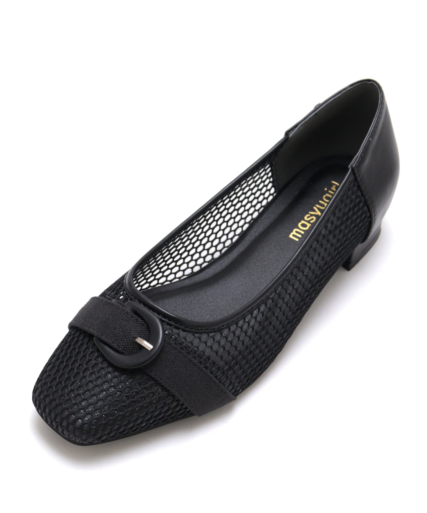 Mashugirl masyugirl [4E wide/large size] 2.5cm heel mesh pumps