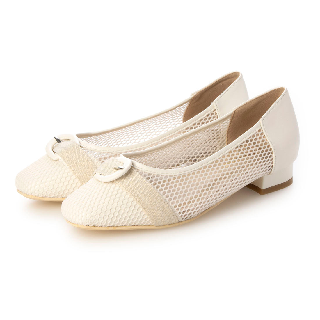 Mashugirl masyugirl [4E wide/large size] 2.5cm heel mesh pumps