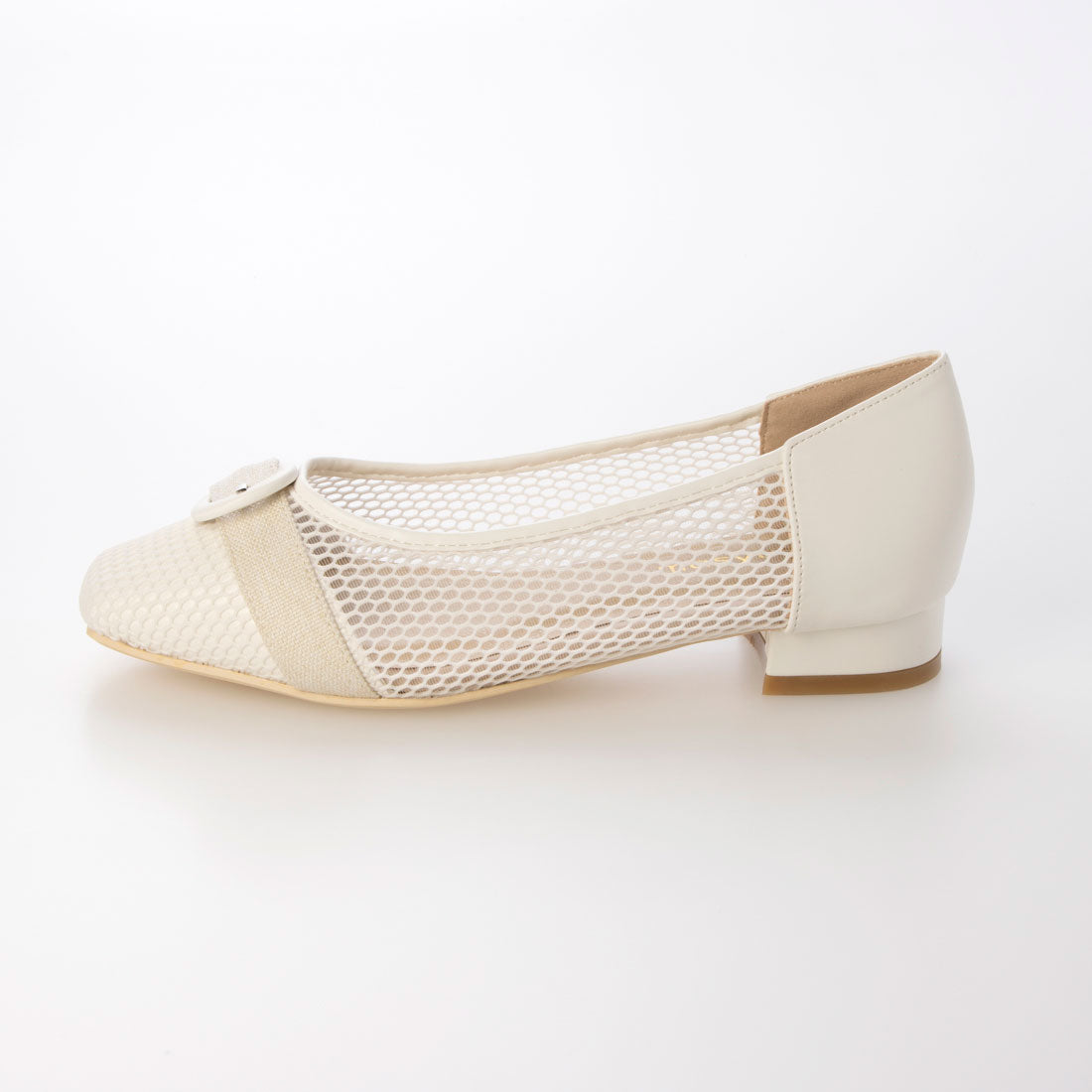 Mashugirl masyugirl [4E wide/large size] 2.5cm heel mesh pumps
