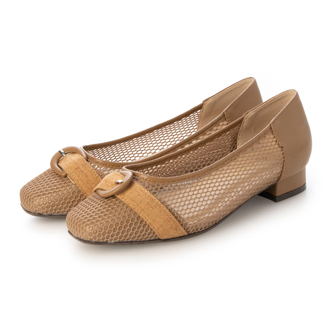 Mashugirl masyugirl [4E wide/large size] 2.5cm heel mesh pumps