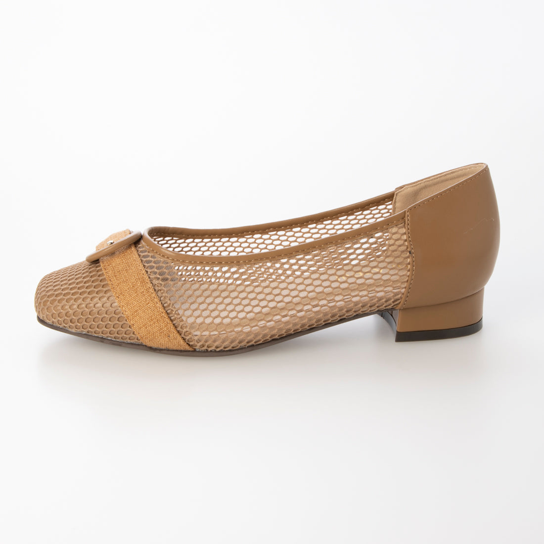 Mashugirl masyugirl [4E wide/large size] 2.5cm heel mesh pumps