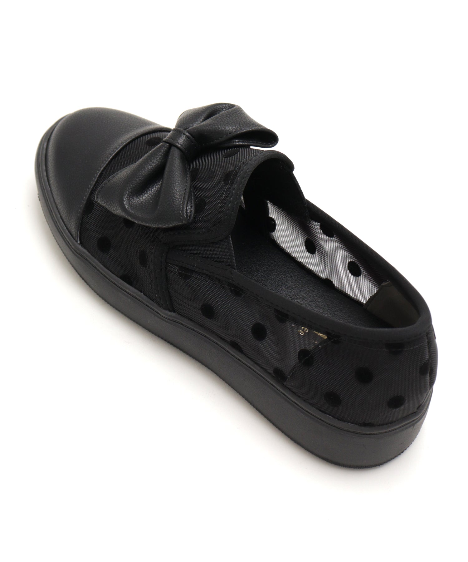 Masyugirl Large Size [Lightweight] Slip-on Sneakers with Dot Pattern and Ribbon