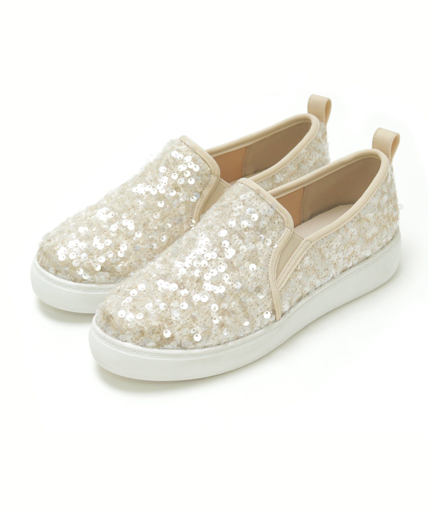 Masyugirl Large Size Sequin Slip-On Sneakers