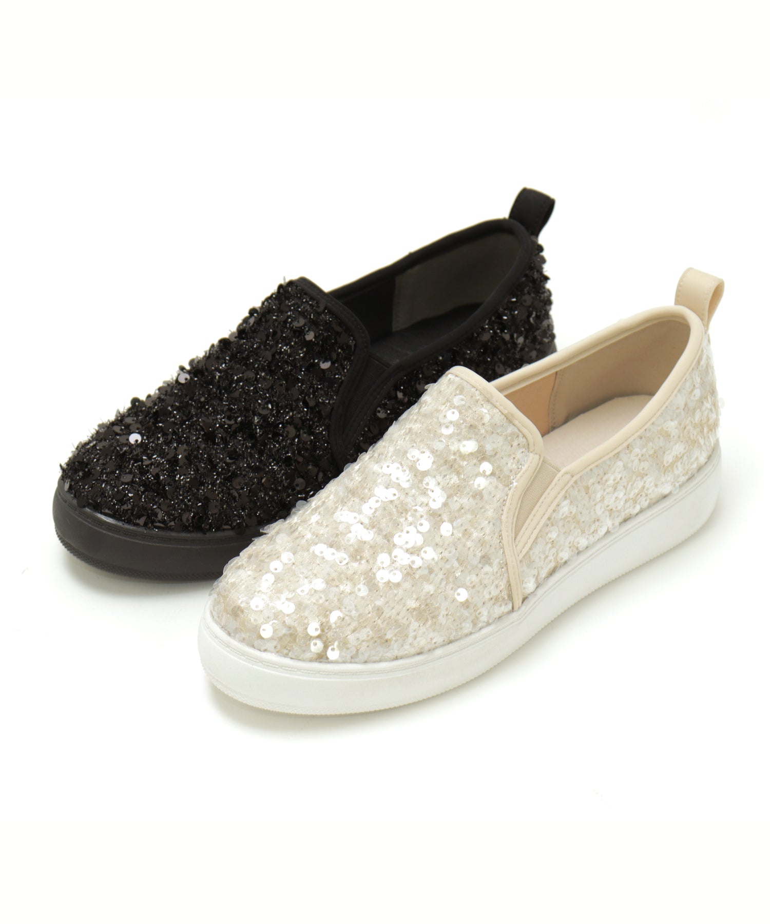 Masyugirl Large Size Sequin Slip-On Sneakers
