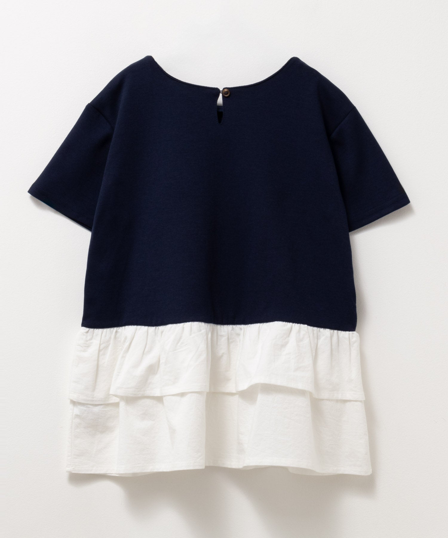 マックハウス Mac-House NAVY ネイビー ポンチ素材 フェイクレイヤードチュニック KMH241019