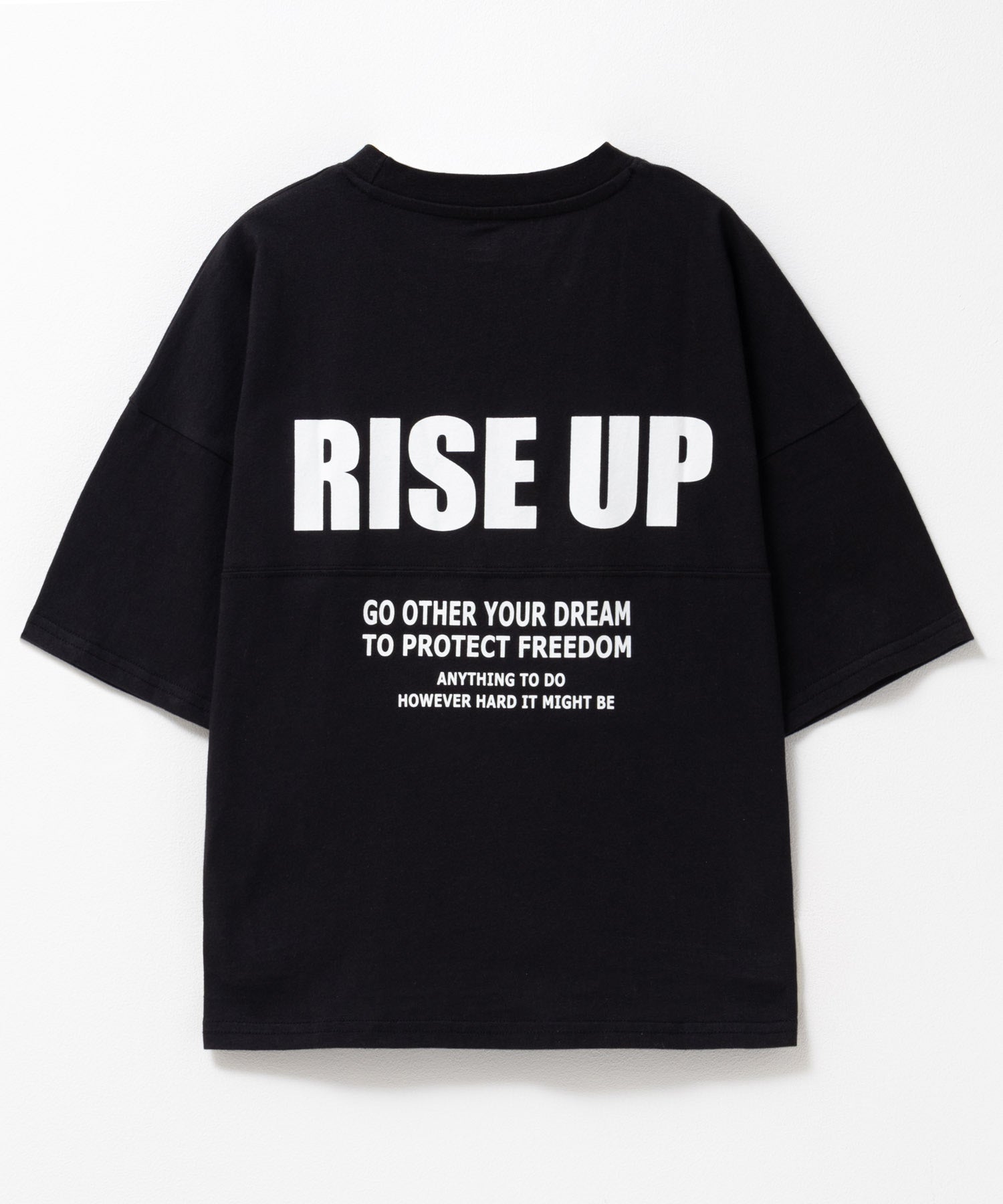 マックハウス Mac-House 切替5分袖ビッグTシャツ （ブラック） ブラック