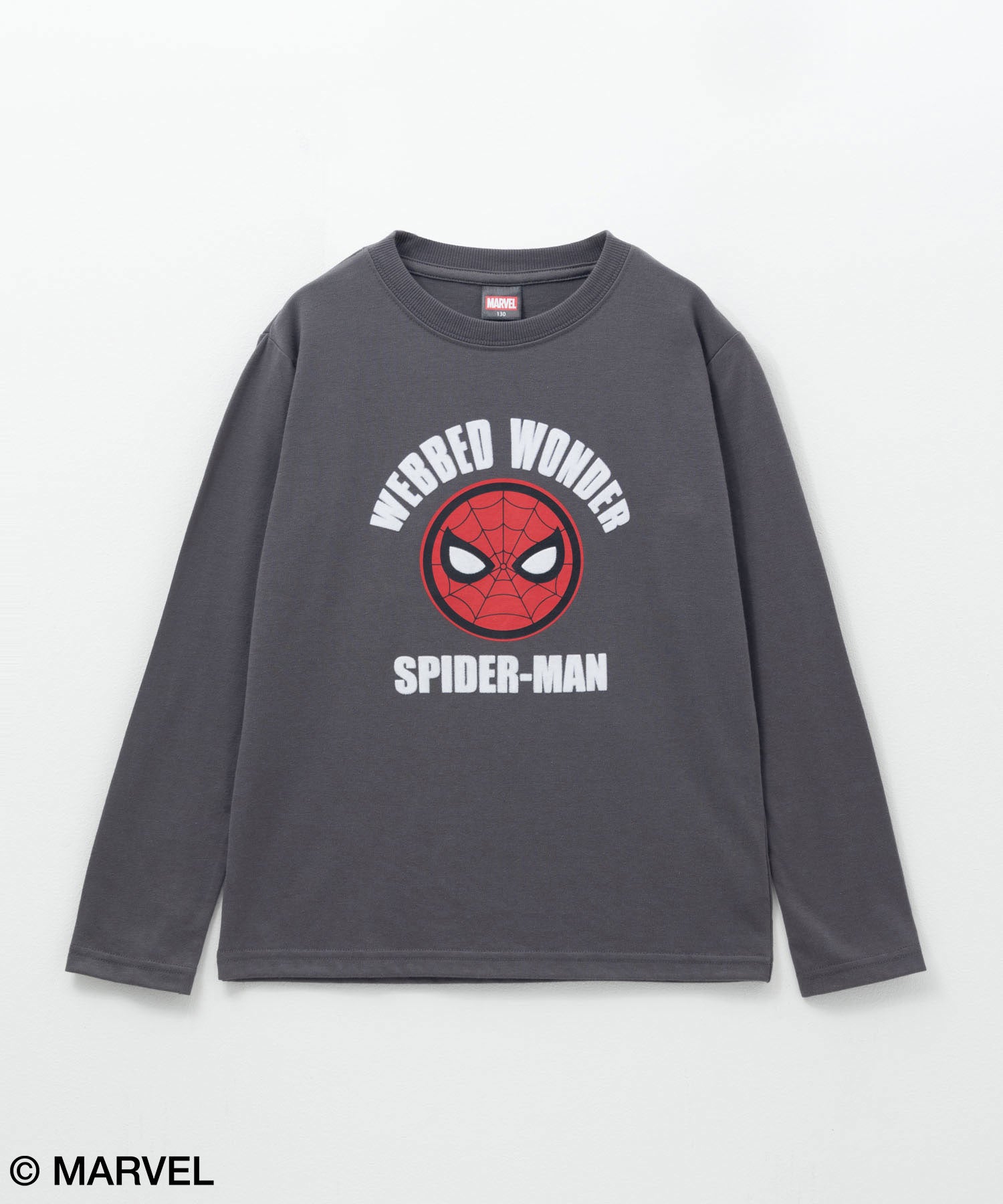 マックハウス Mac-House MARVEL マーベル スパイダーマン/フロッキー長袖Tシャツ （チャコール） チャコール