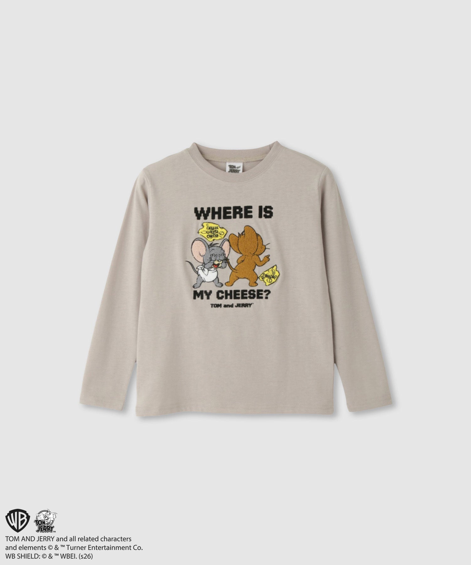 マックハウス Mac-House Tom and Jerry 長袖Tシャツ サガラ刺繍 （ベージュ） ベージュ