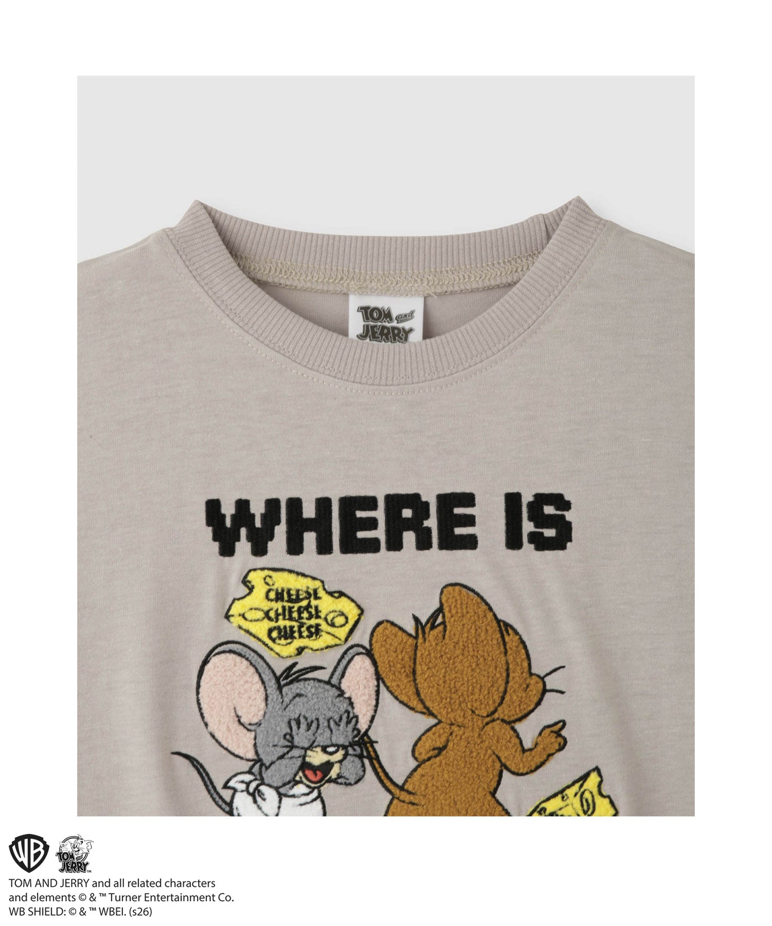 マックハウス Mac-House Tom and Jerry 長袖Tシャツ サガラ刺繍 （ベージュ） ベージュ