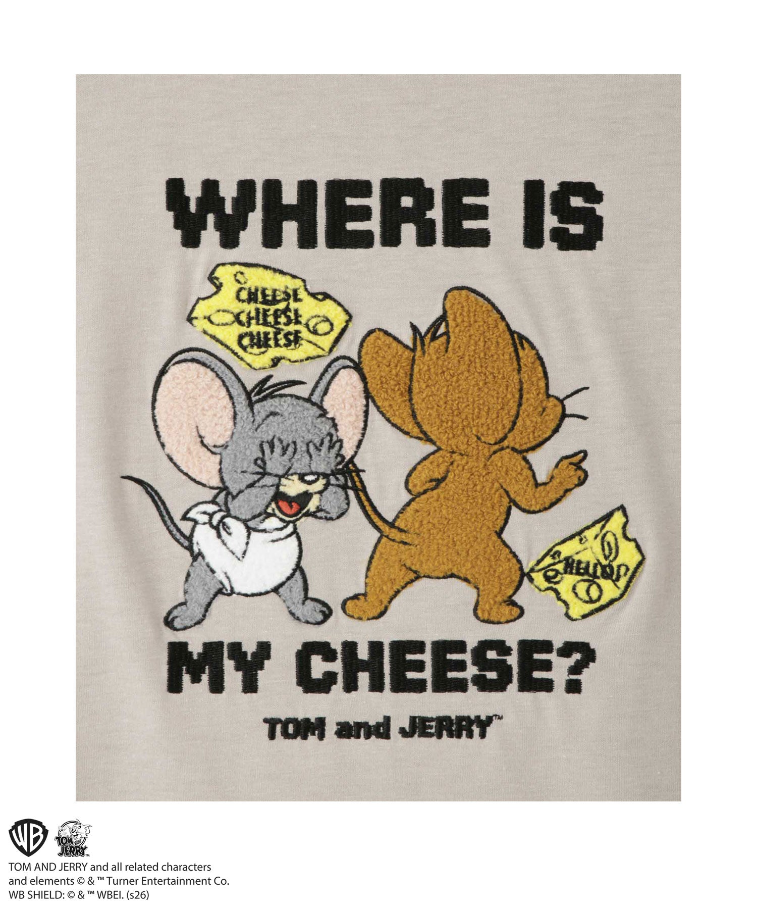 マックハウス Mac-House Tom and Jerry 長袖Tシャツ サガラ刺繍 （ベージュ） ベージュ
